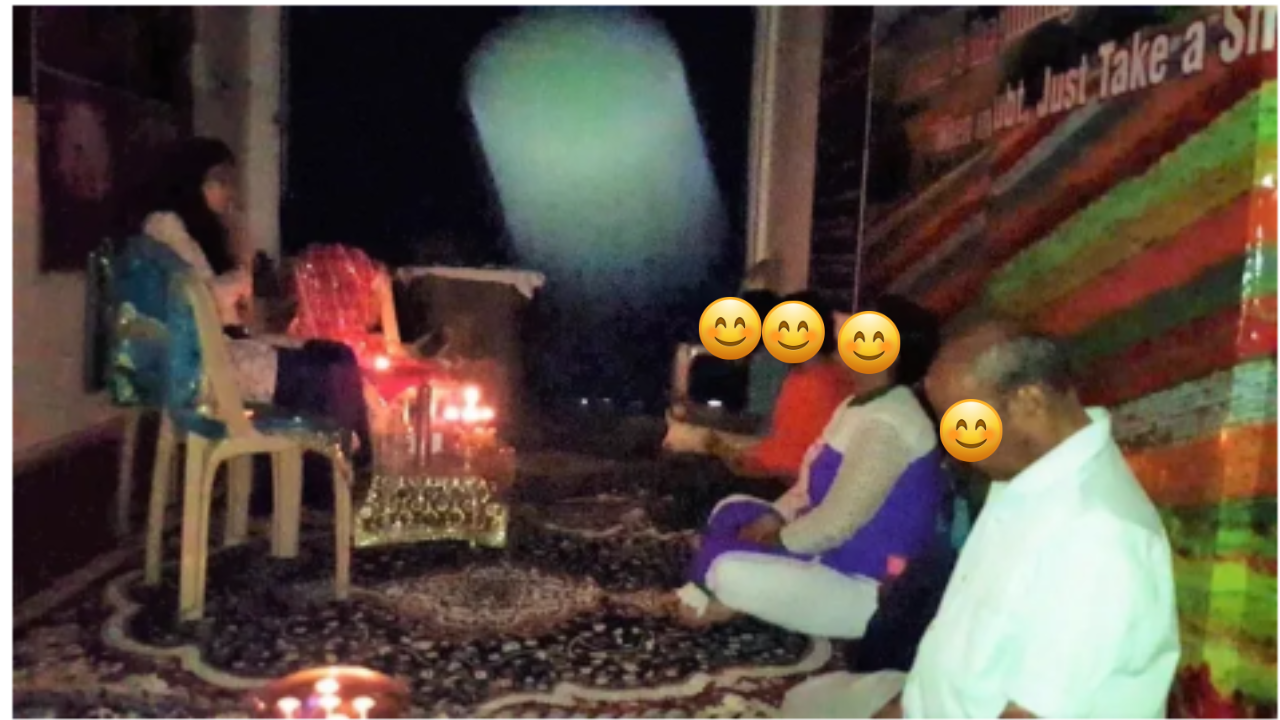 Candlelit sacred healing circle