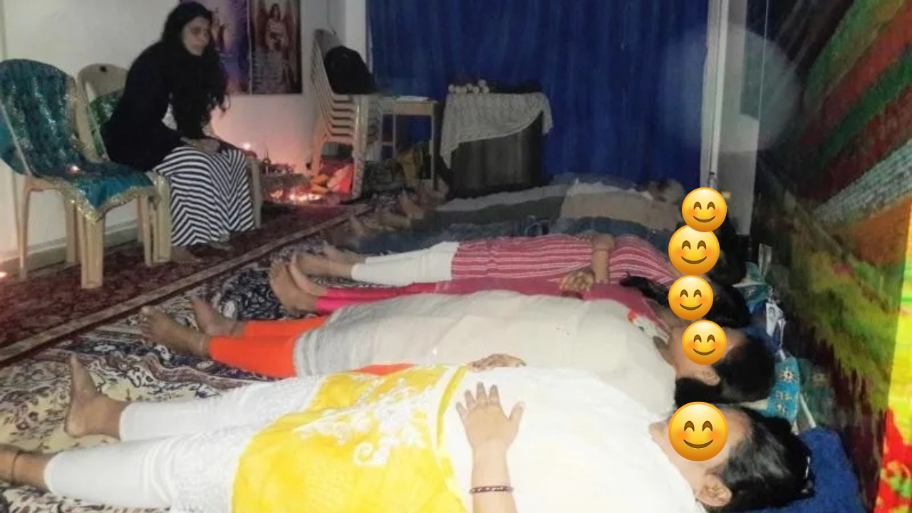 Group healing meditation at HHG