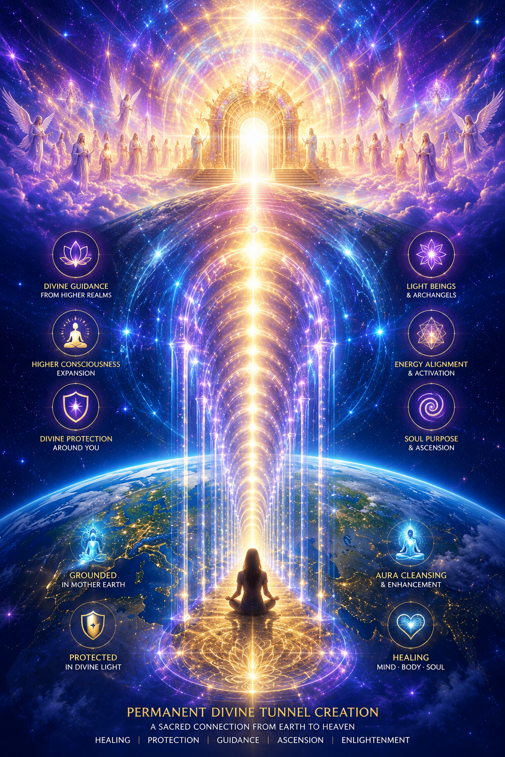Permanent Divine Tunnel — sacred connection from Earth to Heaven